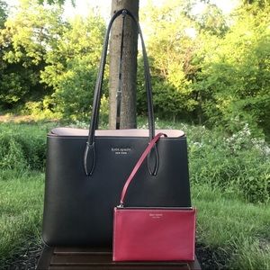 Kate Spade All Day Large Leather Tote Shoulder Bag Black